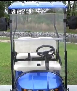 Golf cart windshield hinge